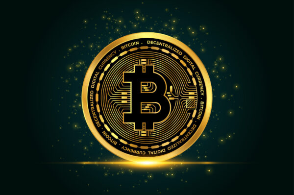 cryptocurrency bitcoin golden coin background