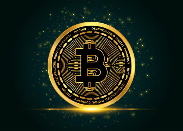 cryptocurrency bitcoin golden coin background